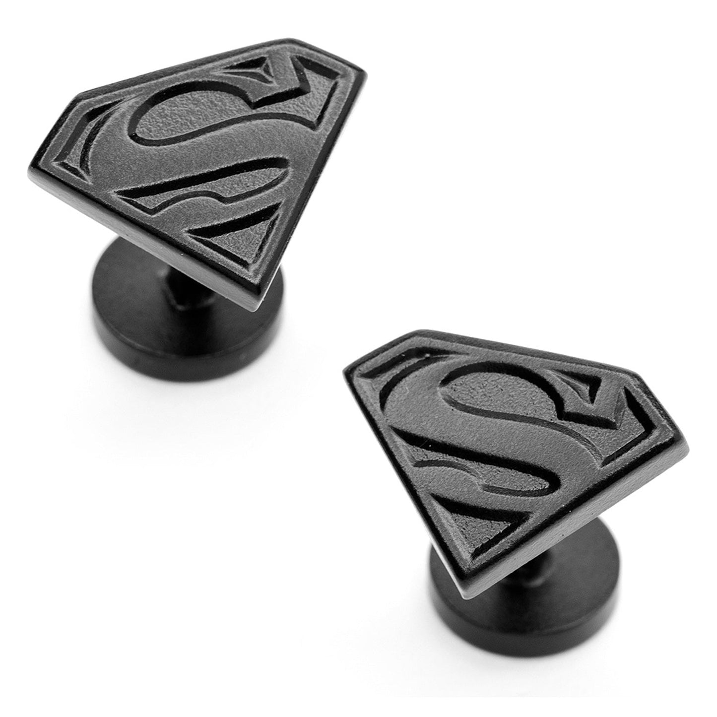 Superman Shield Satin Black Cufflinks