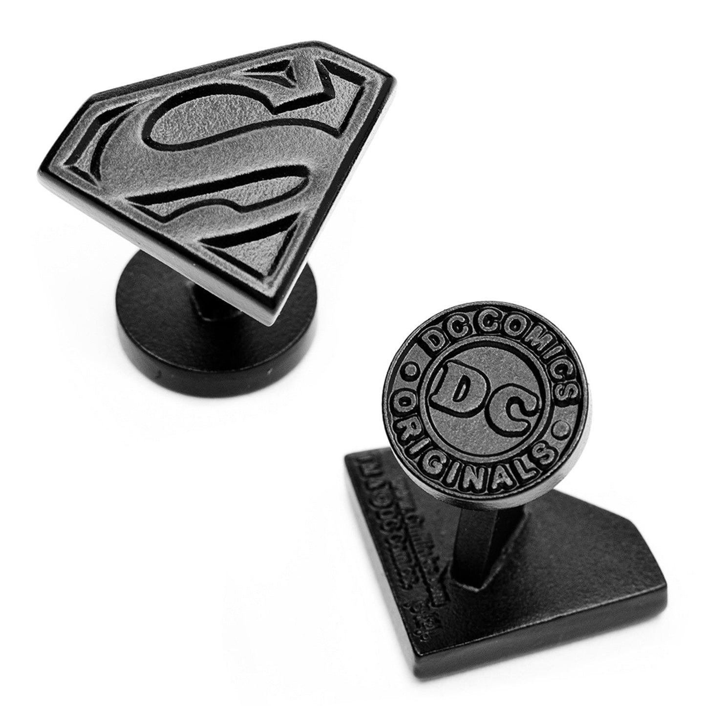 Superman Shield Satin Black Cufflinks