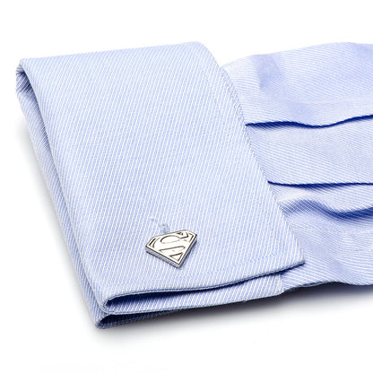 Superman Shield Silver Cufflinks