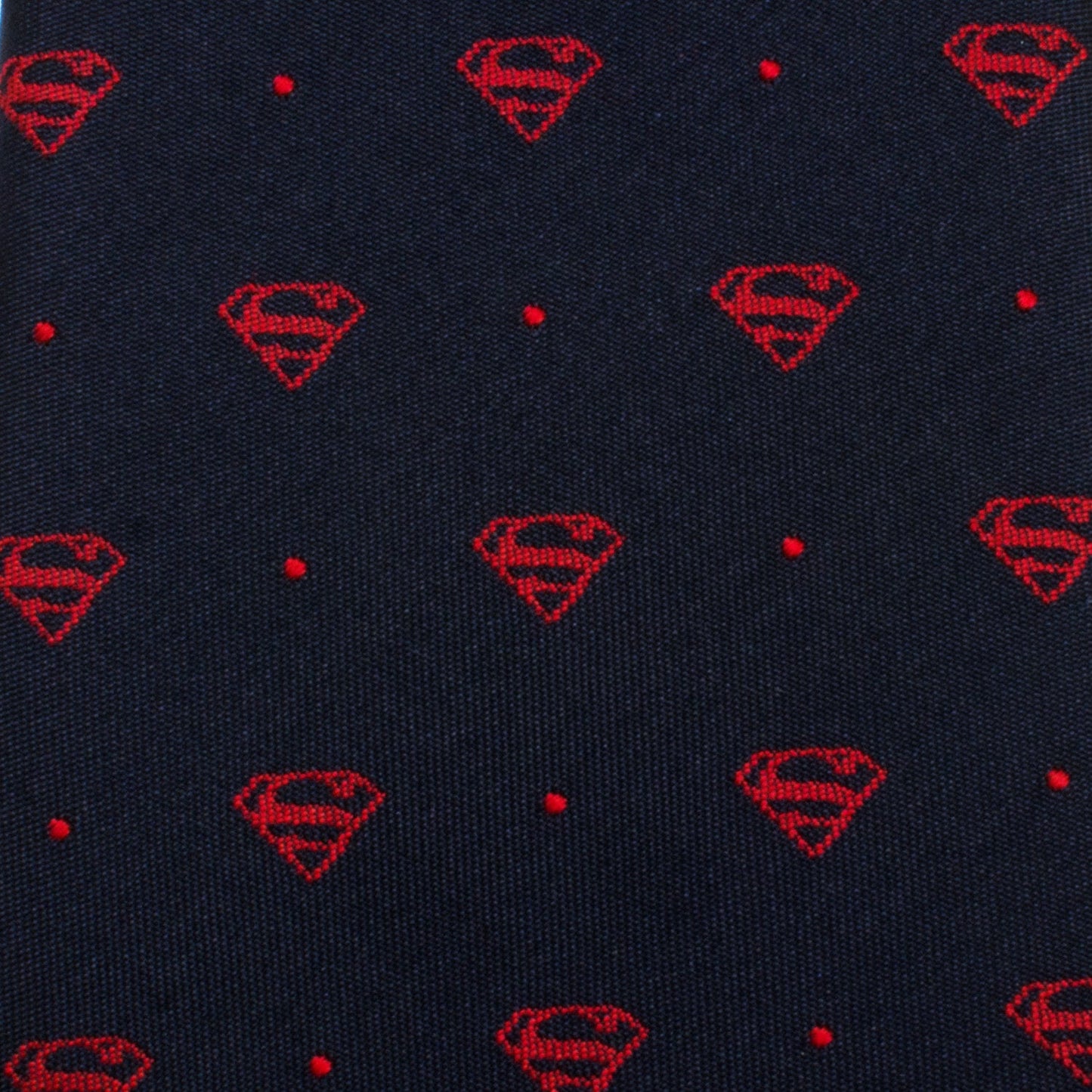 Superman Shield Navy and Red Dot Tie