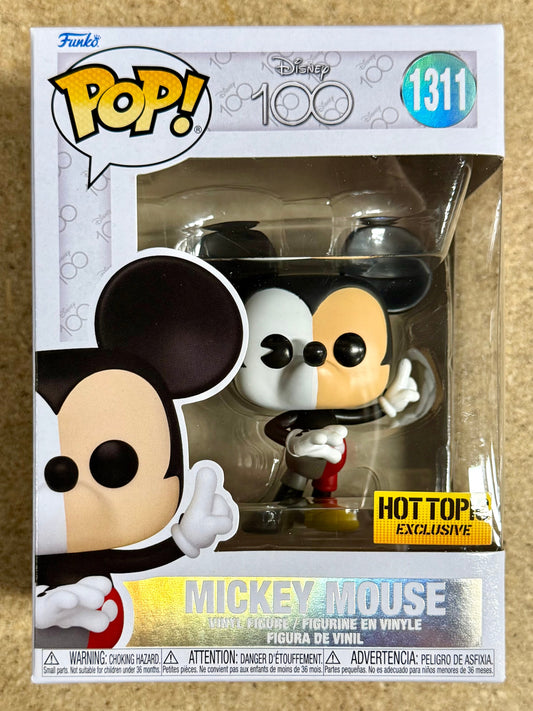 Disney Funko Pop! - Mickey Mouse Half Color Half B&W #1311 Hot Topic 2022 Exclusive