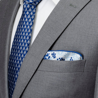 Disney Mickey Mouse Floral White Pocket Square