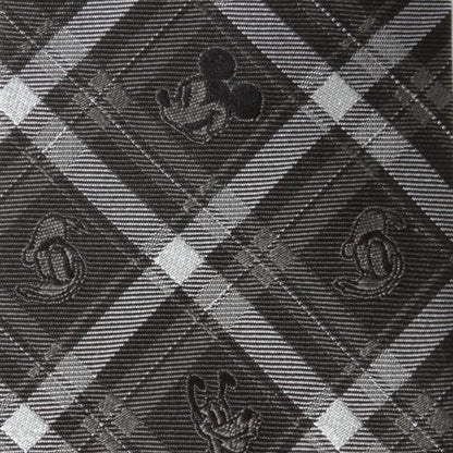 Disney Mickey and Friends Charcoal Plaid Men's Tie