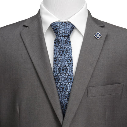 Disney Mickey Mouse Damask Tile Blue Men's Tie