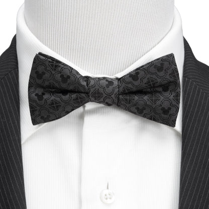 Disney Mickey Mouse Pattern Black Bow Tie