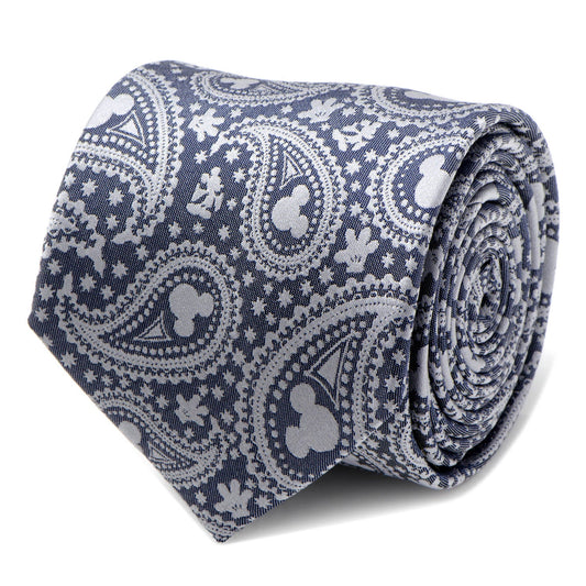 Disney Mickey Mouse Gray Paisley Mens Tie