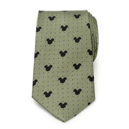 Disney Mickey Mouse Silhouette Dot Green Men's Tie