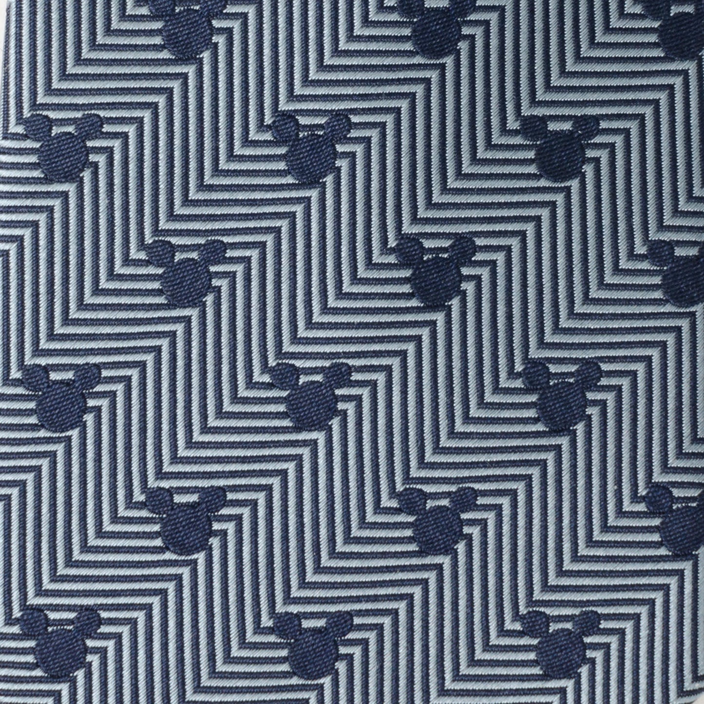 Disney Mickey Mouse Silhouette Blue Herringbone Men's Tie