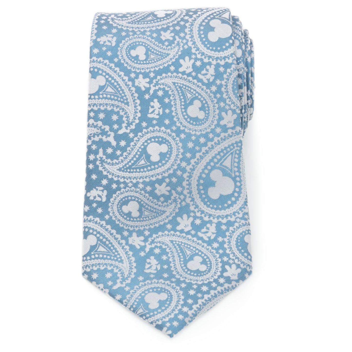 Disney Mickey Mouse Teal Paisley Necktie and Pocket Square Gift Set
