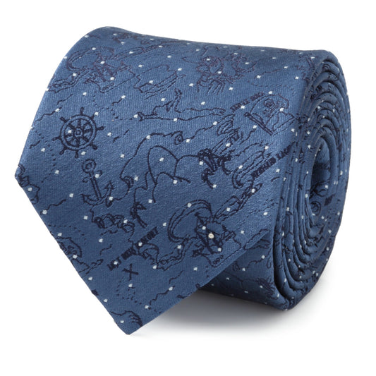 Disney Peter Pan Treasure Map Navy Dot Men's Tie