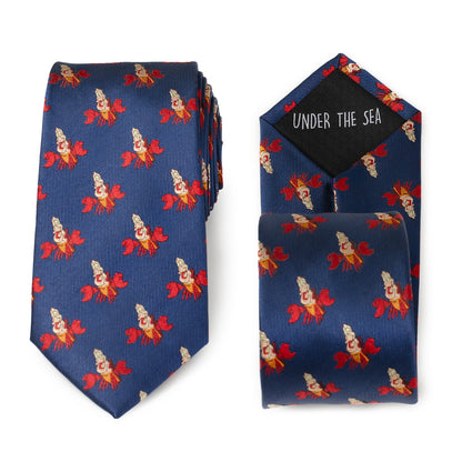 Disney Little Mermaid Sebastian Hidden Message Blue Men's Tie