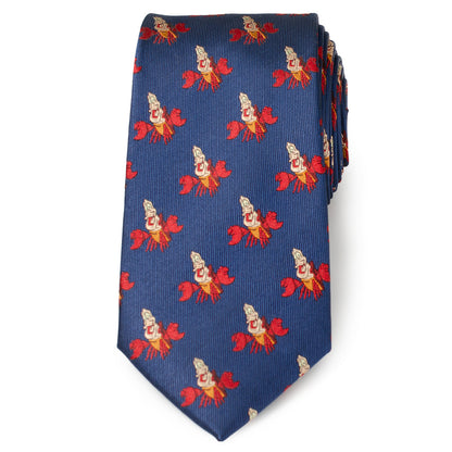 Disney Little Mermaid Sebastian Hidden Message Blue Men's Tie