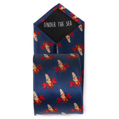 Disney Little Mermaid Sebastian Hidden Message Blue Men's Tie