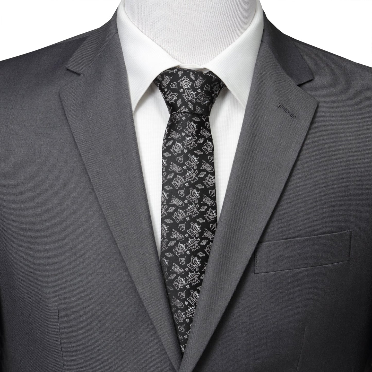 Disney Pixar Toy Story Alien Print Black Men's Tie