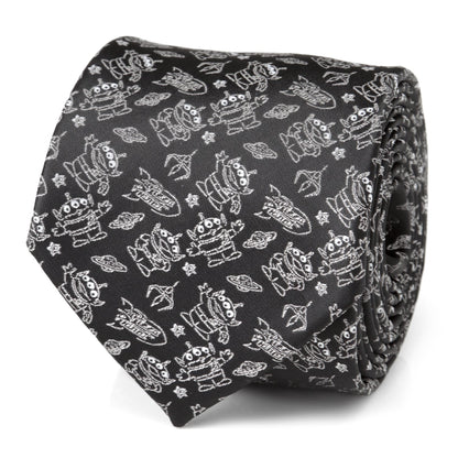 Disney Pixar Toy Story Alien Print Black Men's Tie