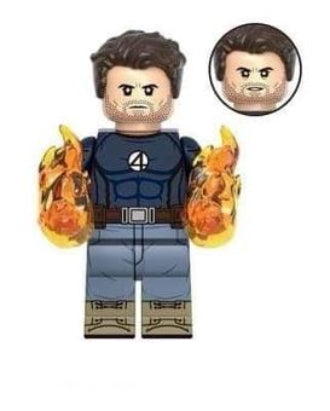 Marvel Lego Custom Minifigure - Fantastic Four Human Torch 9