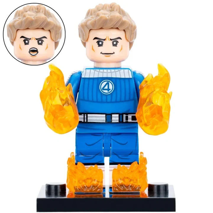 Marvel Lego Custom Minifigure - Fantastic Four Human Torch 2