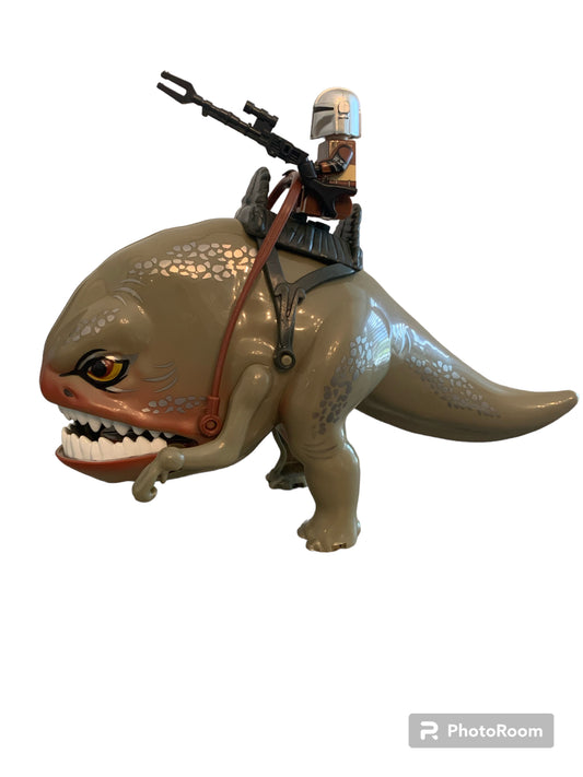 Star Wars Lego Custom Minifigure Set - Mandalorian on Blurrg