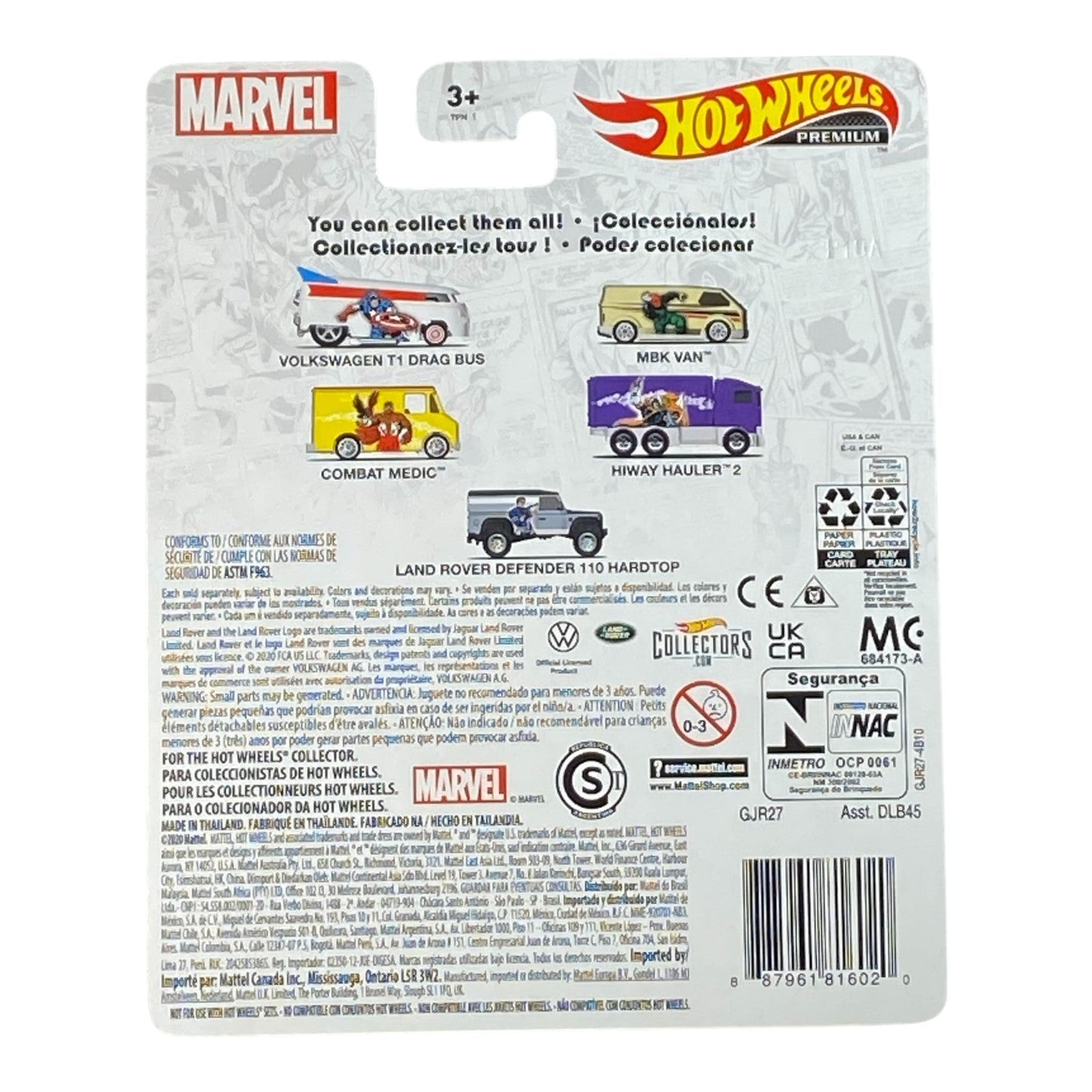 Marvel Hot Wheels Land Rover Defender 110 Hard Top - Premium Mavel Series 5/5