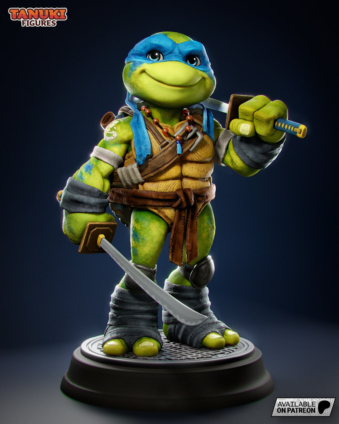 TMNT Figurine - Toon Leonardo (1:12 Scale)