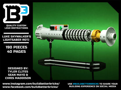 Star Wars Lego Set - Luke Skywalker ROTJ Lightsaber w/ Stand Custom MOC made with LEGO bricks