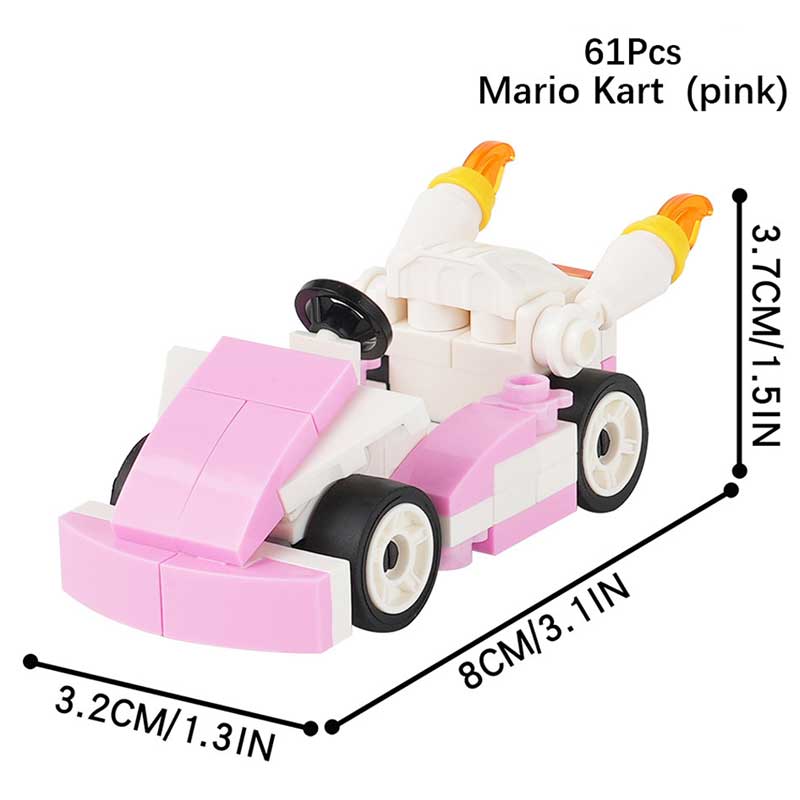 Games Lego Custom Minifigure - Princess Peach Kart Pink Super Mario Brothers
