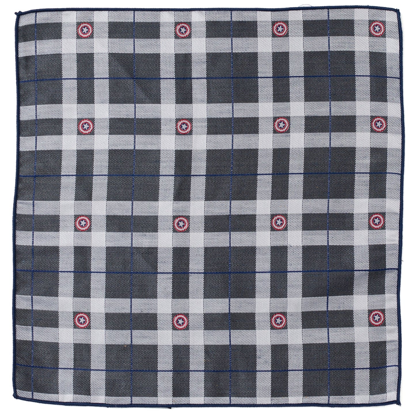 Marvel Captain America Gray Plaid Pocket Square