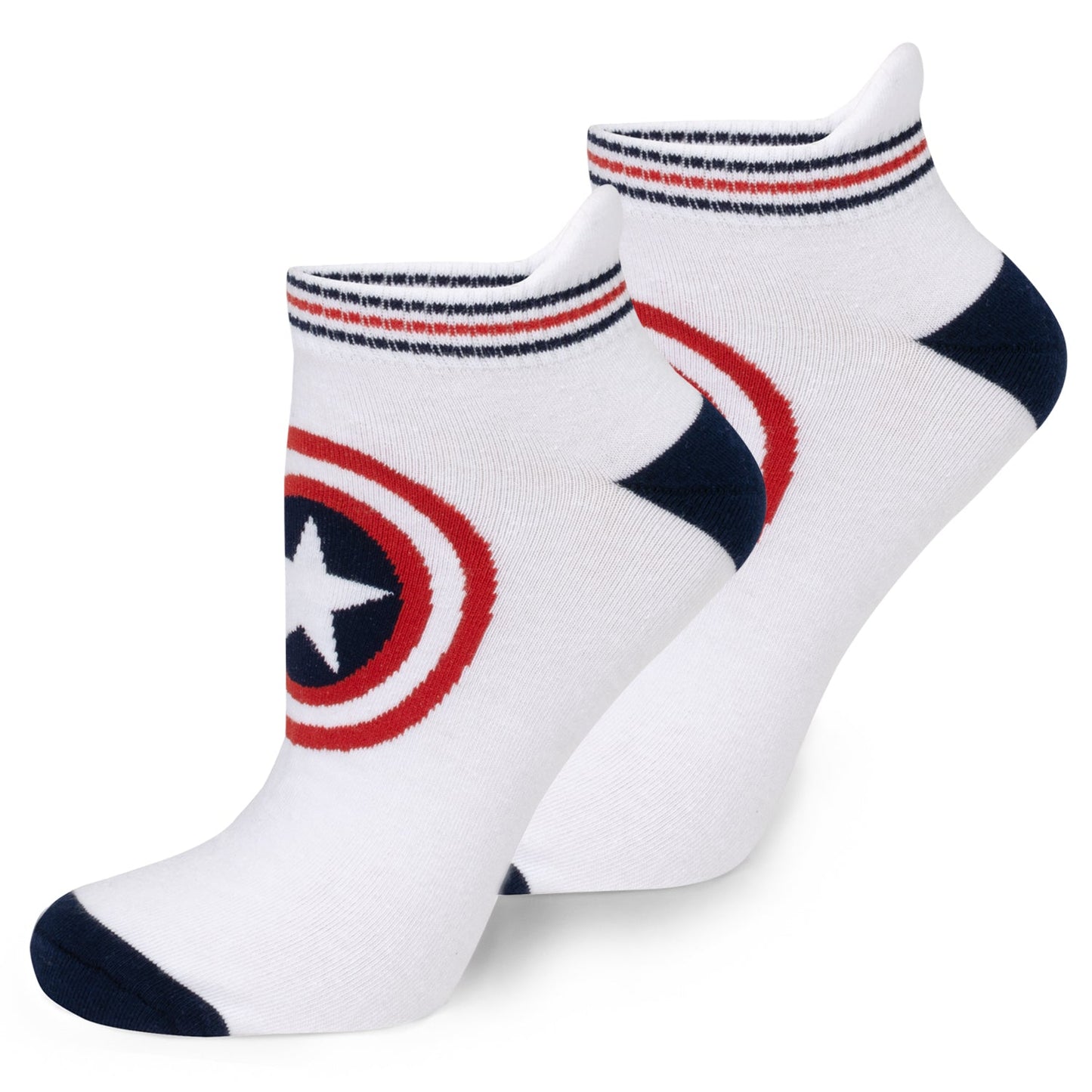 Marvel Captain America Ankle Socks 3-Pack and Lapel Pin Gift Set