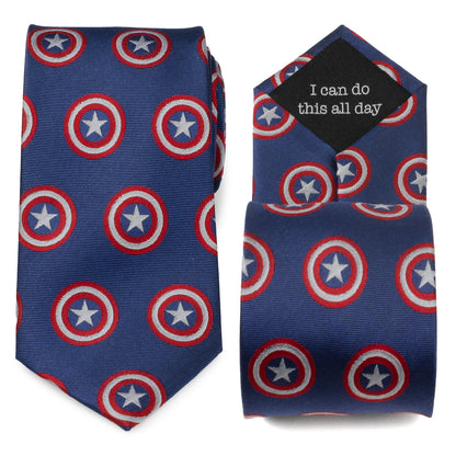 Marvel Captain America Hidden Message Blue Men's Tie