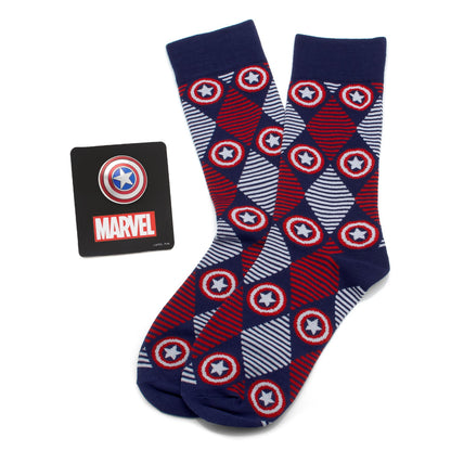 Marvel Captain America Navy Argyle Stripe Gift Set