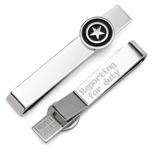 Marvel Captain America Silver Hidden Message Tie Bar