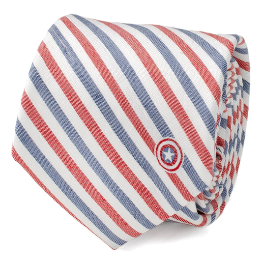 Marvel Captain America Striped White Men's Tie
