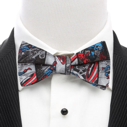 Marvel Captain America Comic Gray Men's Bow Tie
