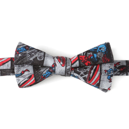 Marvel Captain America Comic Gray Men's Bow Tie