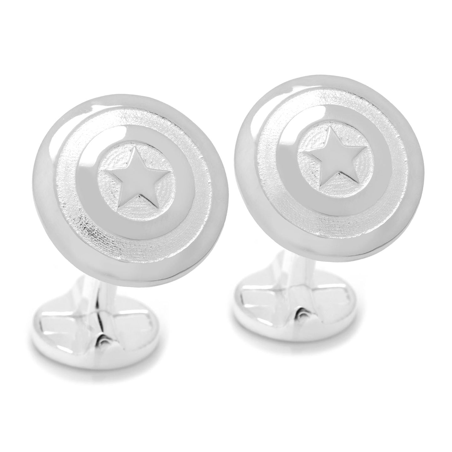 Marvel Captain America Shield Sterling Silver 3D Cufflinks