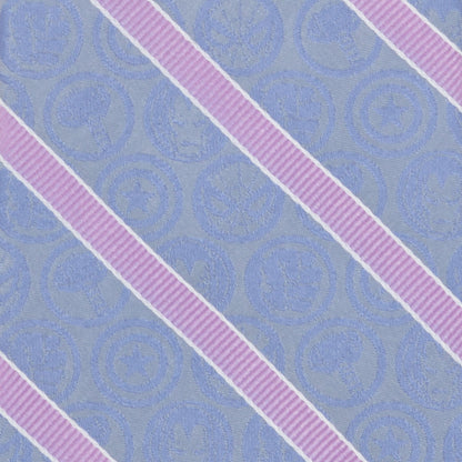 Marvel Comics Blue and Pink Stripe Silk Men's Tie