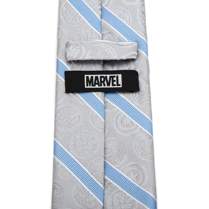 Marvel Comics Gray and Blue Stripe Men's Tie