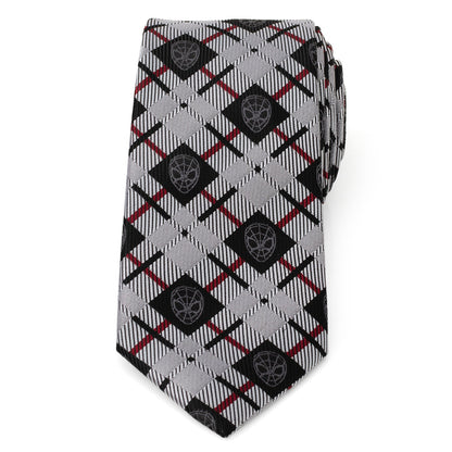 Marvel Spider-Man Plaid Black Men's Tie