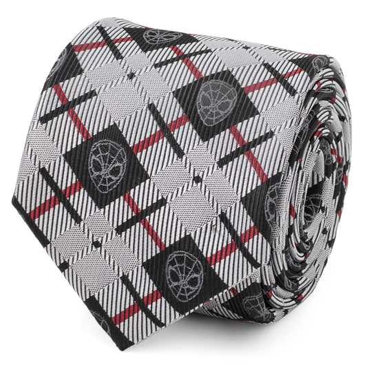 Marvel Spider-Man Plaid Black Men's Tie