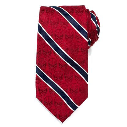 Marvel Spider-Man Red and Navy Stripe Men's Tie