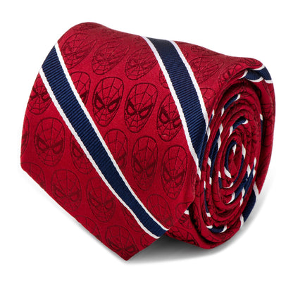 Marvel Spider-Man Red and Navy Stripe Men's Tie