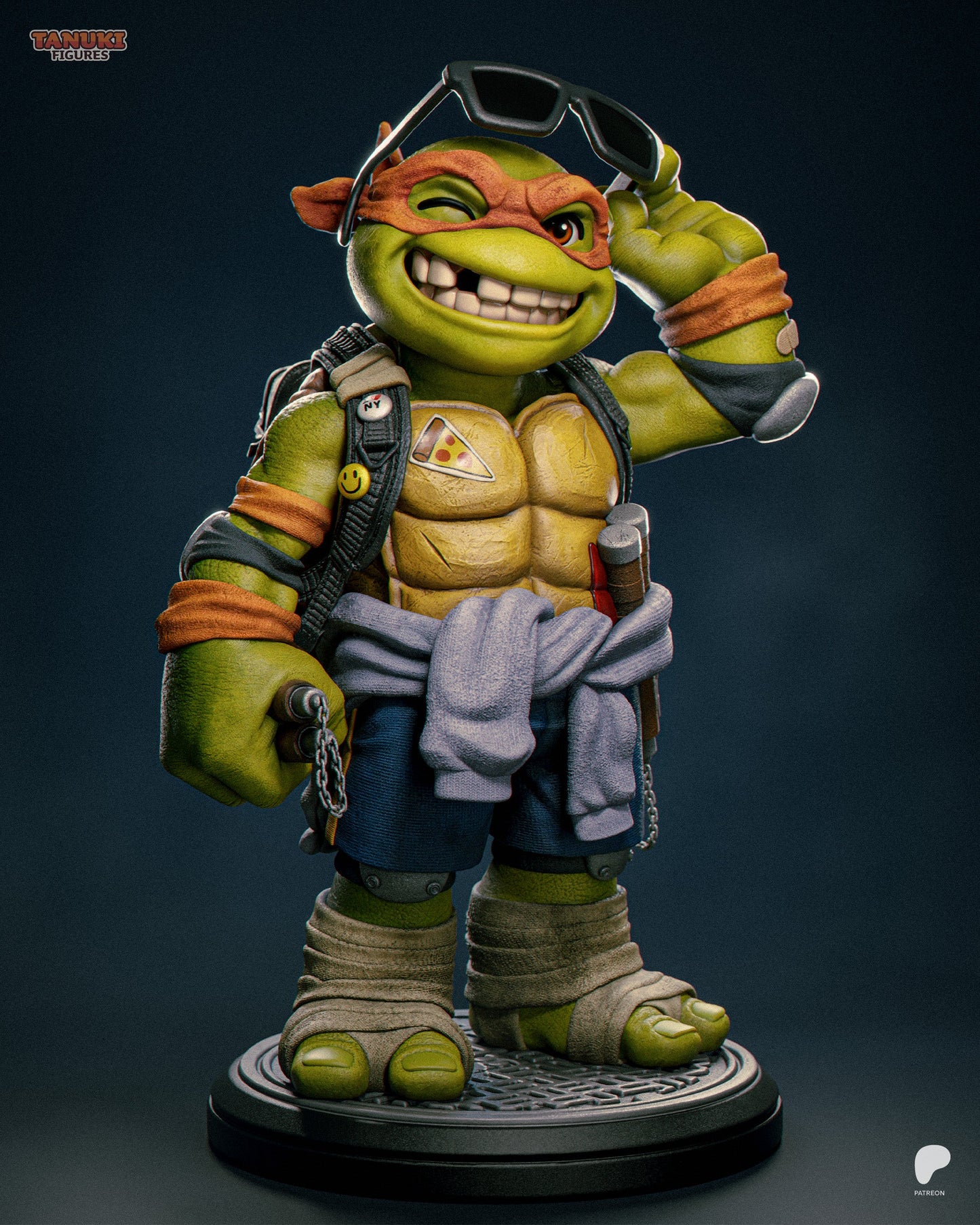 TMNT Figurine - Toon Michaelangelo (1:12 Scale)