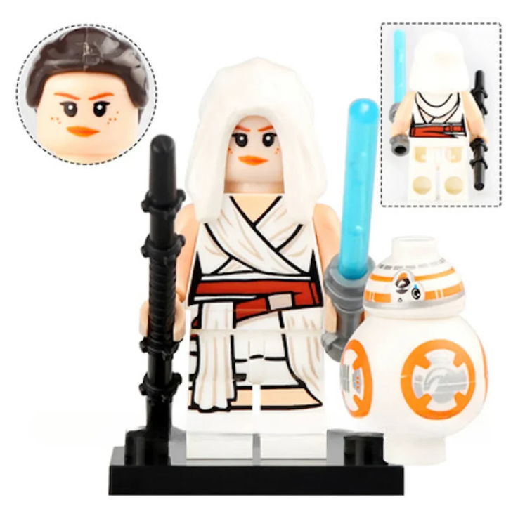Star Wars Lego Custom Minifigure - Rey with BB-8