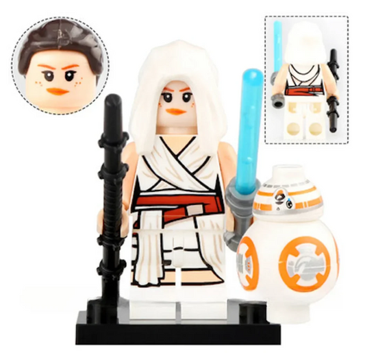 Star Wars Lego Custom Minifigure - Rey with BB-8