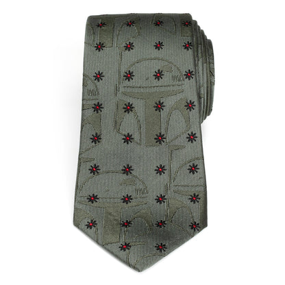 Star Wars Boba Fett Green Floral Motif Tie