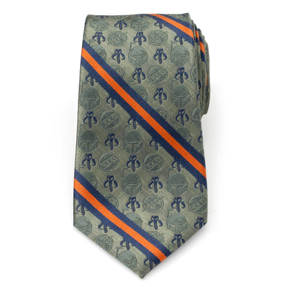 Star Wars Boba Fett Mythosaur Green, Orange, and Blue Striped Tie
