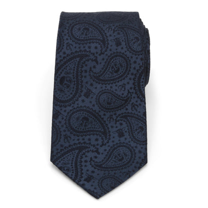 Star Wars Mandalorian and Grogu Navy Paisley Tie, Grogu Tie Bar, and Lapel Pin Gift Set