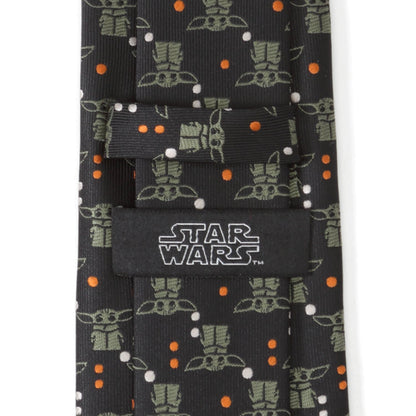Star Wars Grogu Black and Orange Dotted Tie