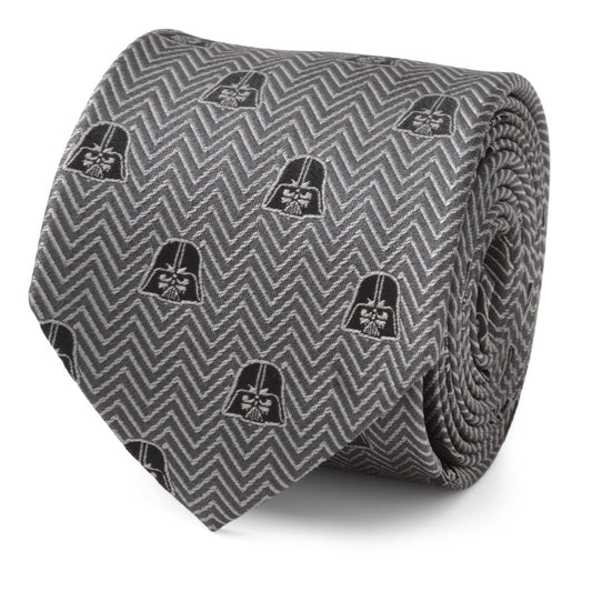 Star Wars Darth Vader Black and Gray Herringbone Tie