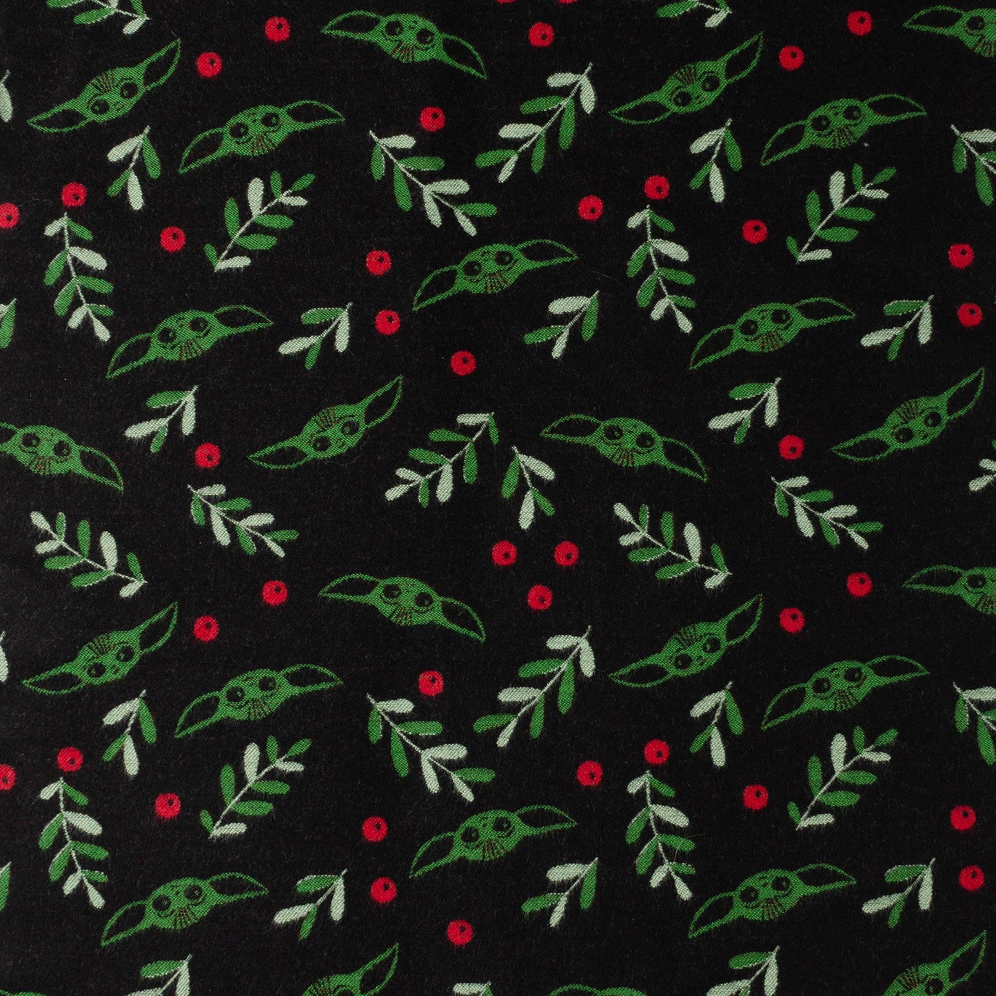 Star Wars Grogu Holiday Black and Green Scarf